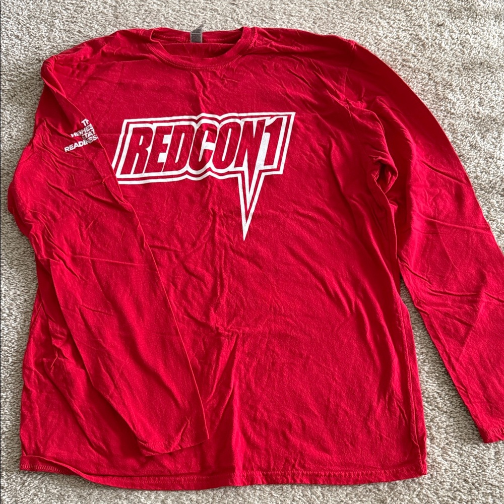 Gildan Red Long Sleeve Tee with Graphic